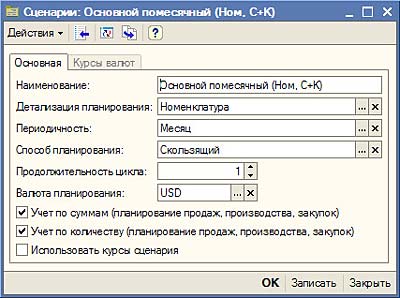 Сценарий планирования